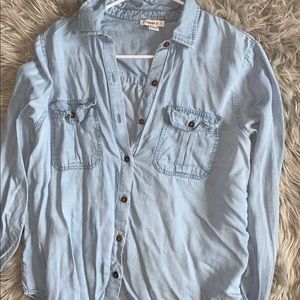 Denim looking button up